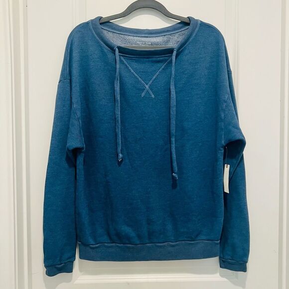 Anthropologie Year Of Ours Women's Blue Sweatshirt Soft & Cozy Size Small NWT - Picture 3 of 14